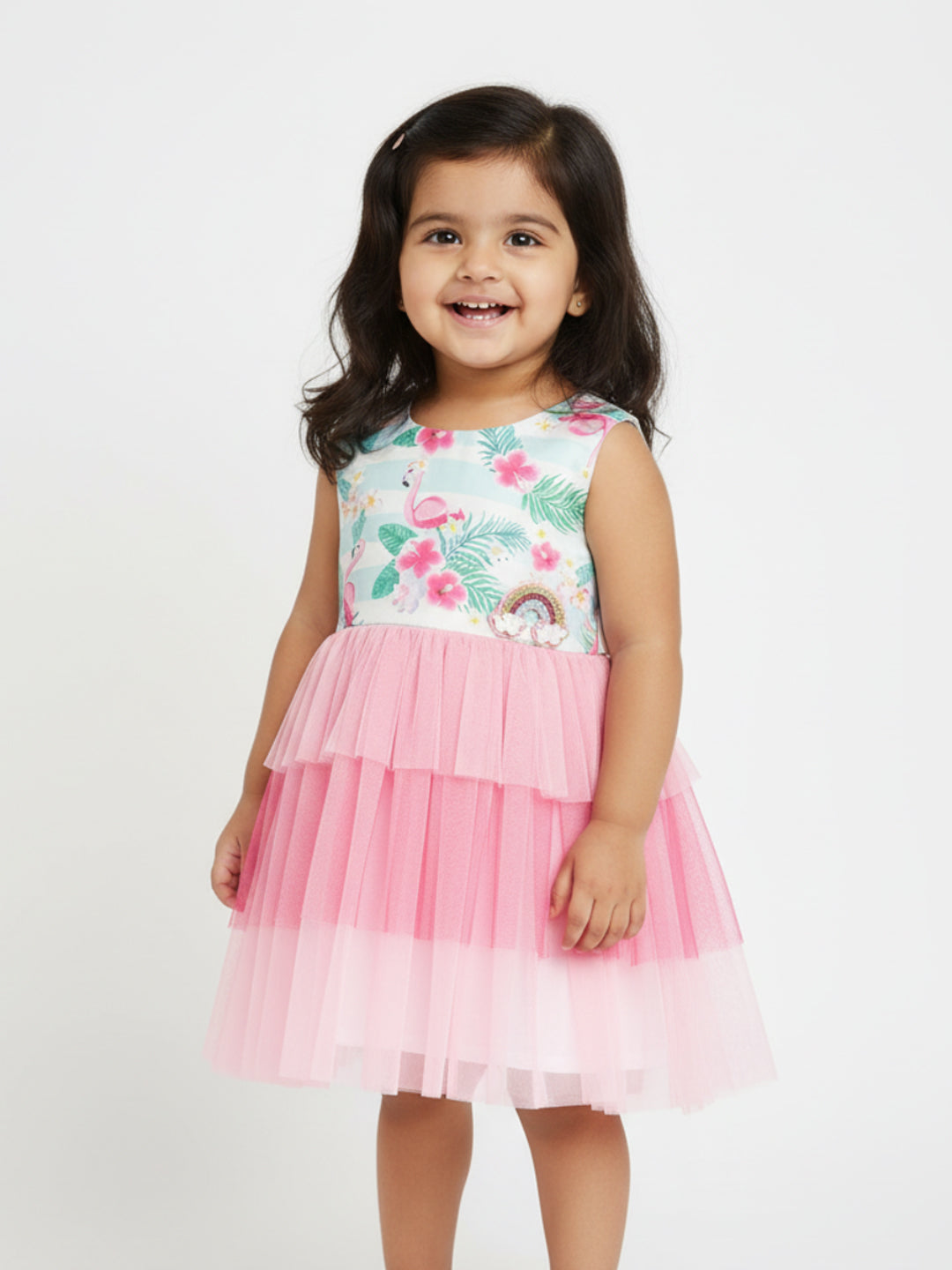 Nautinati Multicoloured Floral Net Dress