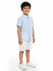 Nautinati Boys' Cotton Striped and All-over Swan Printed Shirt and Shorts Clothing Set