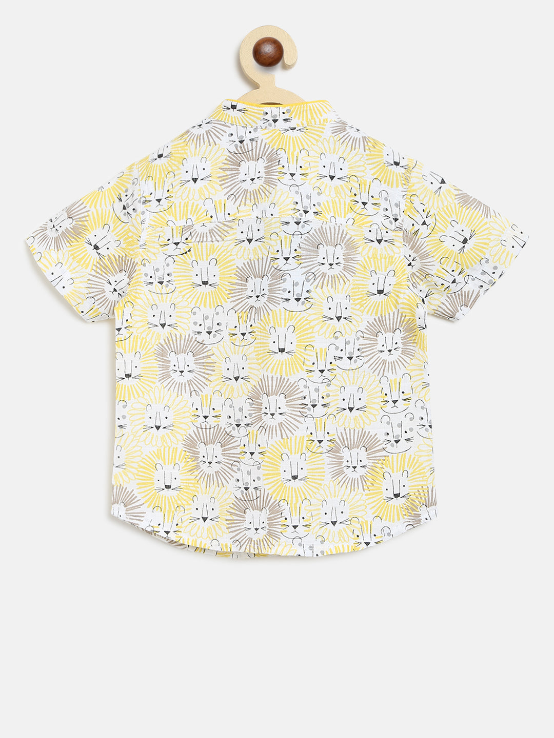 Nauti Nati Boys Yellow  White Printed Cotton Shirt with Shorts
