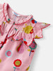 Nautinati Girls' Printed Ruffle Sleeves Top with Solid Shorts