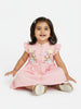 Nautinati Girls' Georgette Blend Floral Embroidered Fit & Flare Dress