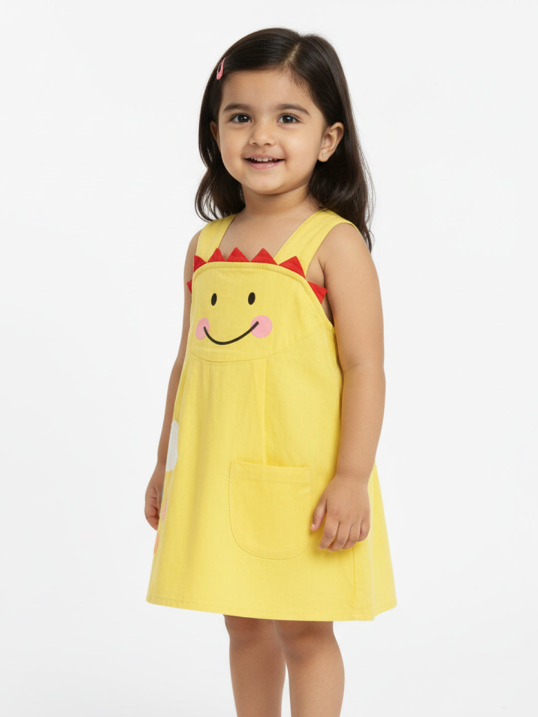 Nautinati Girls Graphic Printed Pure Cotton A-Line Dungaree