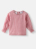 Nautinati Girls' Corduroy Embroidered Dungaree with Cotton Checked T-shirt