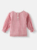 Nautinati Girls' Corduroy Embroidered Dungaree with Cotton Checked T-shirt