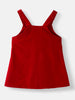 Nautinati Girls' Corduroy Embroidered Dungaree with Cotton Checked T-shirt