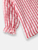 Nautinati Girls' Corduroy Embroidered Dungaree with Cotton Checked T-shirt