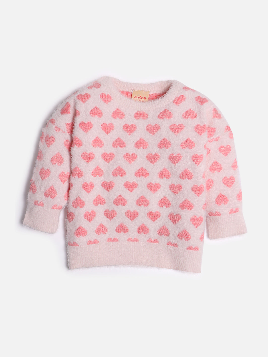 Girls Conversational Printed Pullover Fuzzy Detail