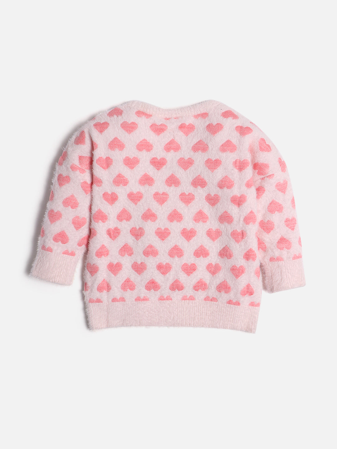 Girls Conversational Printed Pullover Fuzzy Detail