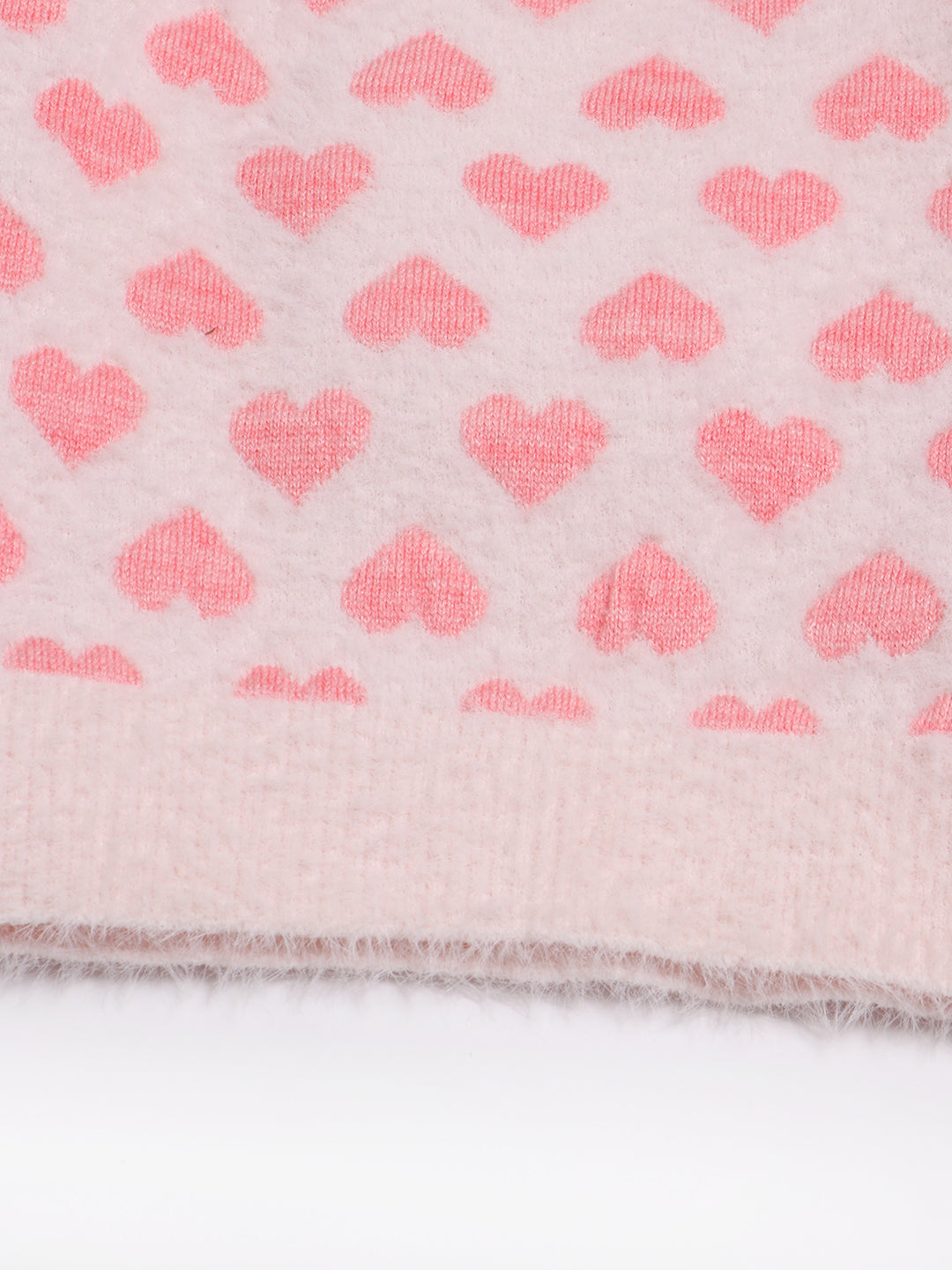 Girls Conversational Printed Pullover Fuzzy Detail