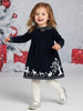 Nautinati Girls Navy Jacquard Long Sleeve Acrylic Sweater