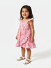 Nauti Nati Girls Conversational Printed Flutter Sleeve Layered A-Line Dress