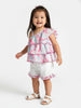 Nautinati Girls' All-over Abstract Printed Top & Shorts Co-ord Set