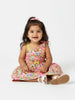 Nauti Nati Infant Girls Floral Print One Shoulder Crepe Fit  Flare Dress