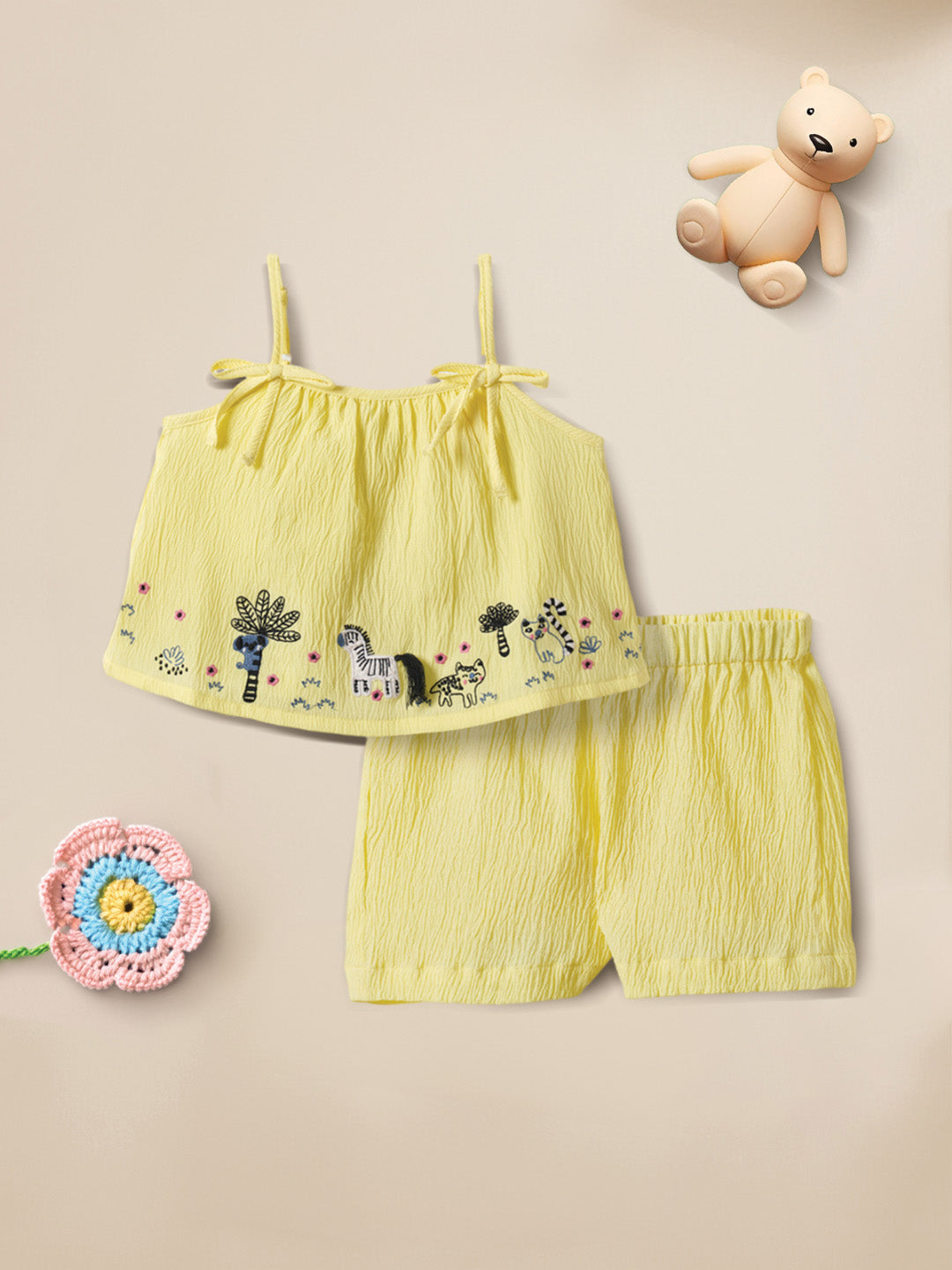 Nautinati Jungle Embroidered Clothing Set for Girls