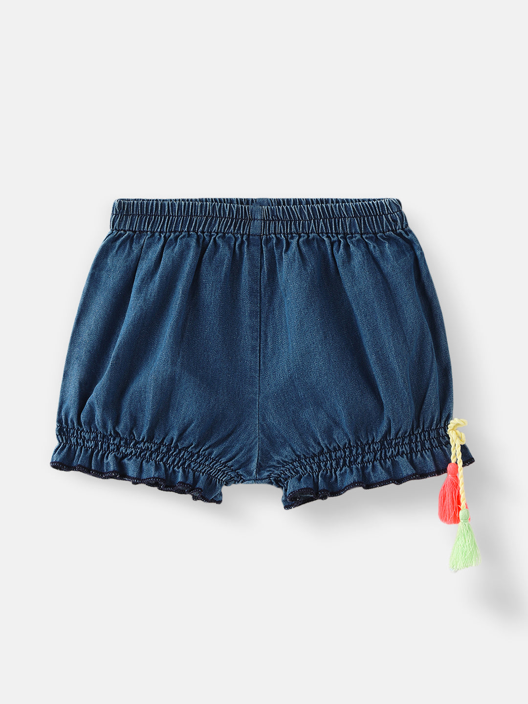 Nautinati Girls' Denim Combo Set of Top and Shorts