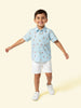 Nautinati Boys Printed Half Sleeves Collar-Neck Shorts & Shirt Set