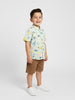 Nautinati Boys' Cotton Blend All-over Animal Printed Shirt & Shorts Co-ord Set