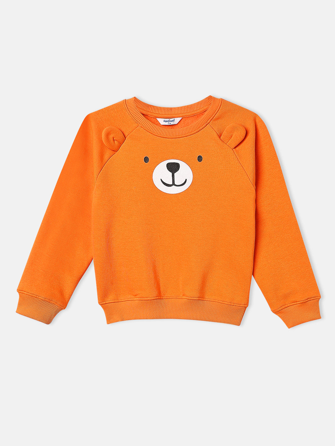 Nautinati Boys Fleece Bear Print Round Neck Sweatshirt