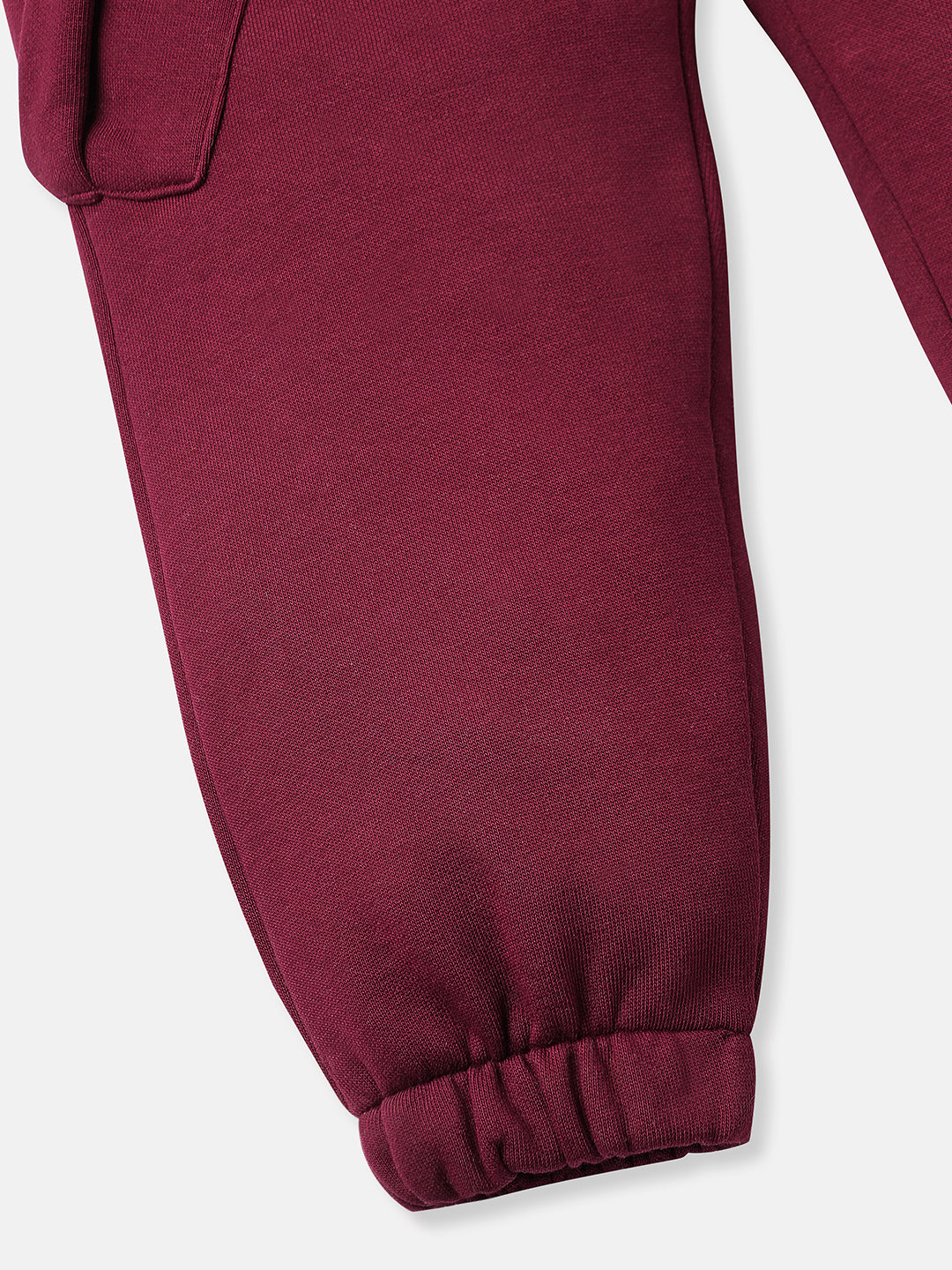 Nautinati Boys Typography Print Fleece Cargo-Pocket Joggers In Maroon