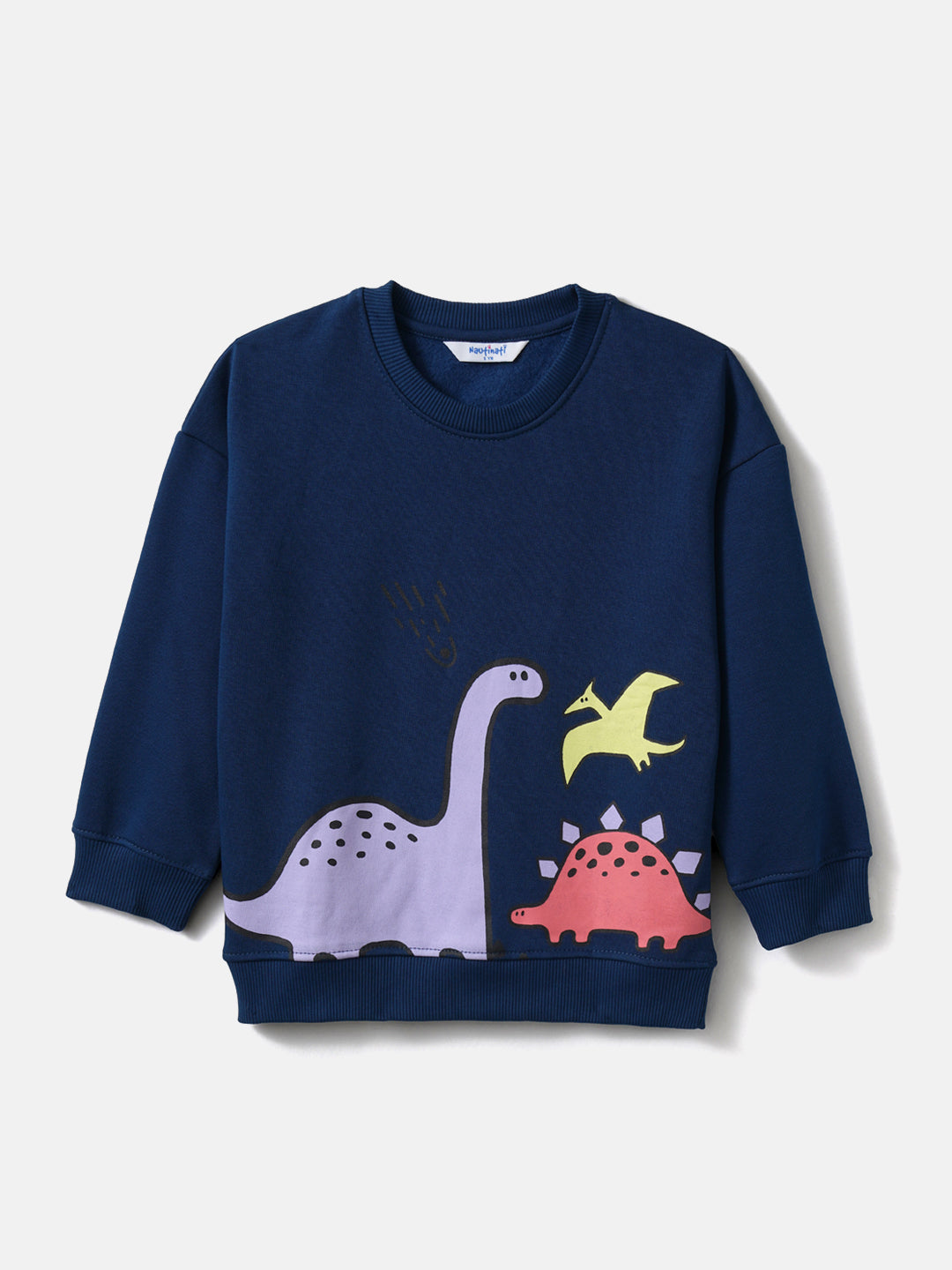 Nautinati Boysâ€™ Navy Fleece Set of Dino Print Sweatshirt and Joggers