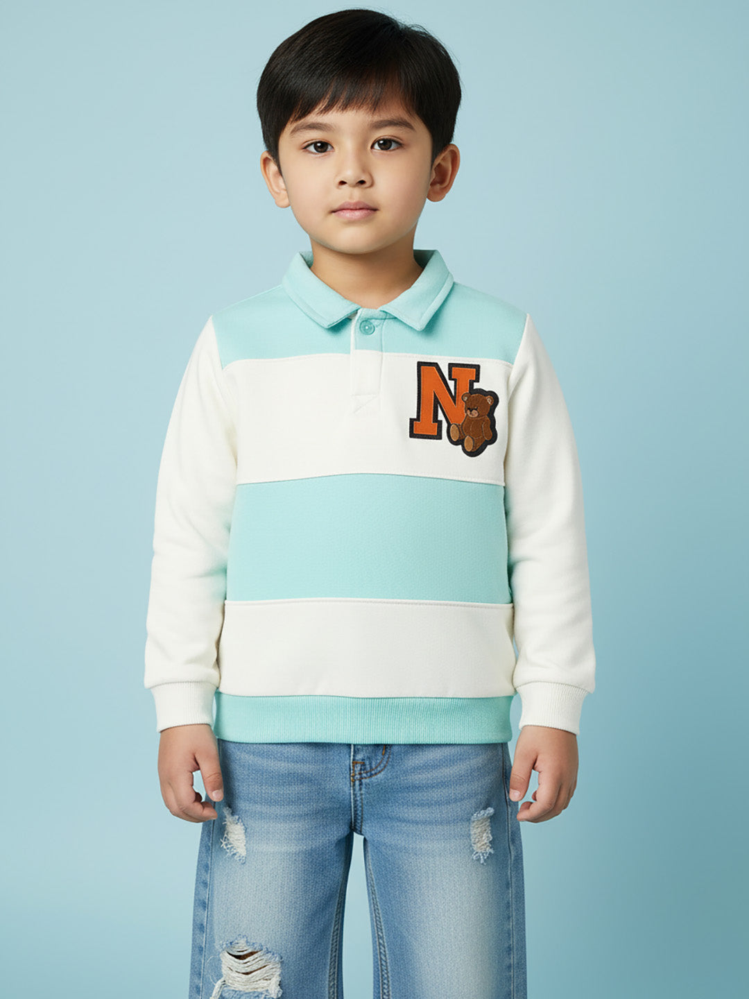 Nautinati Boys Fleece Collar Neck Sweatshirt