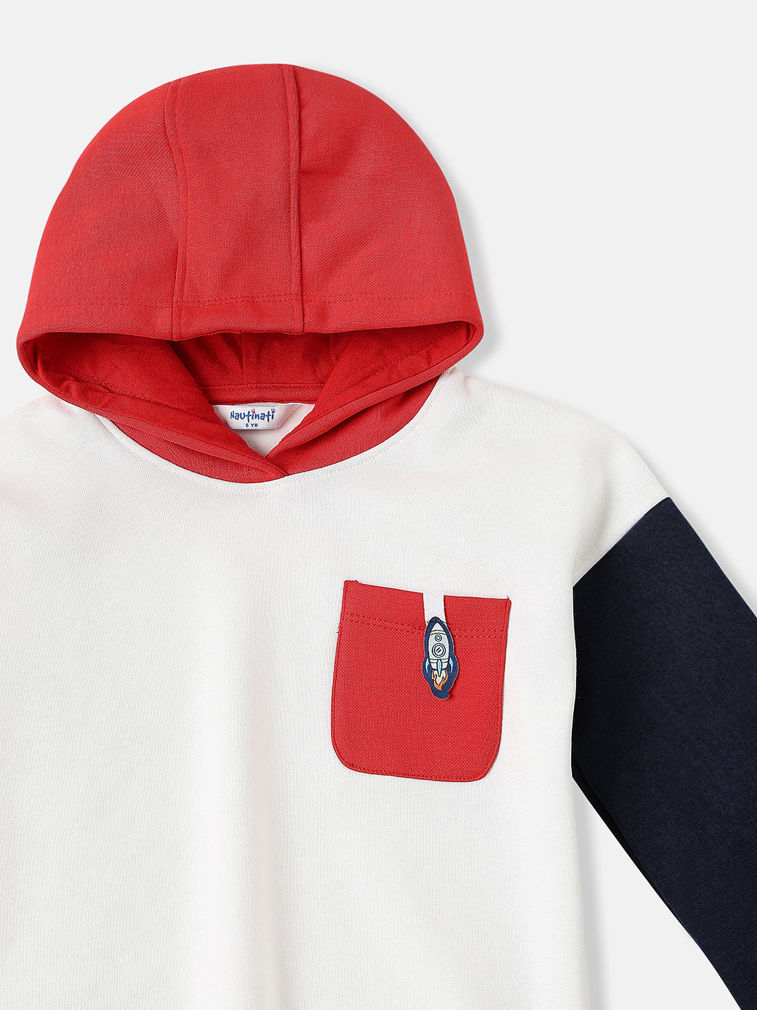 Nautinati Boys Multicolour Solid Fleece Sweatshirt