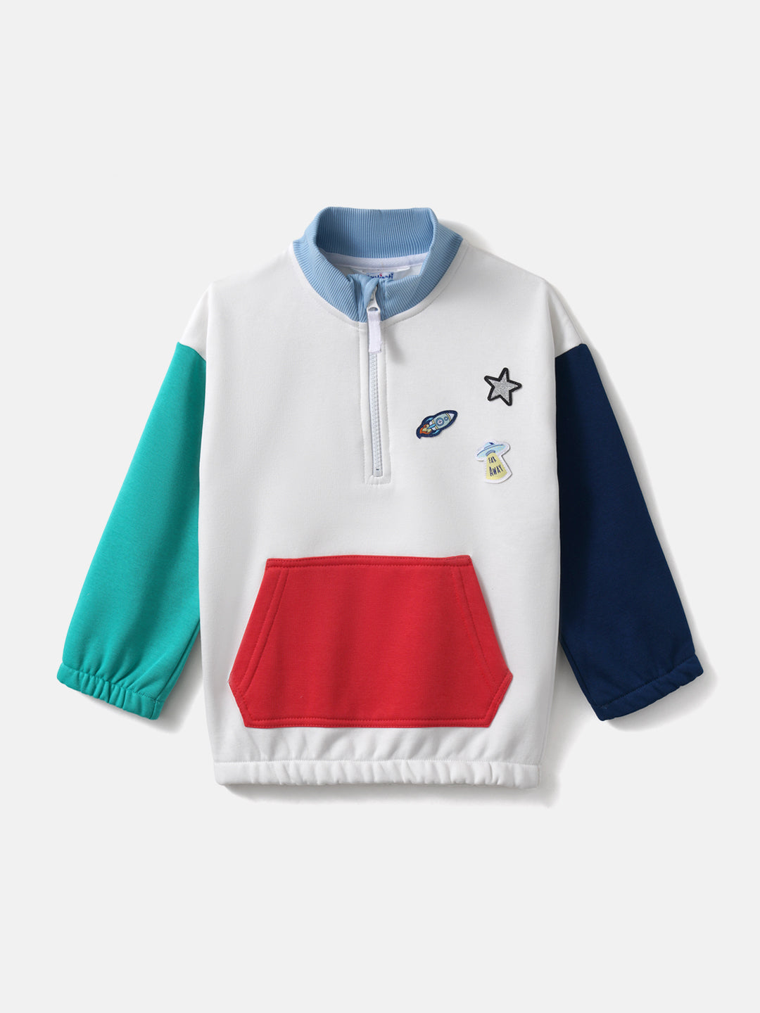 Nautinati Boys' Multicolour Sweatshirt with Zipper