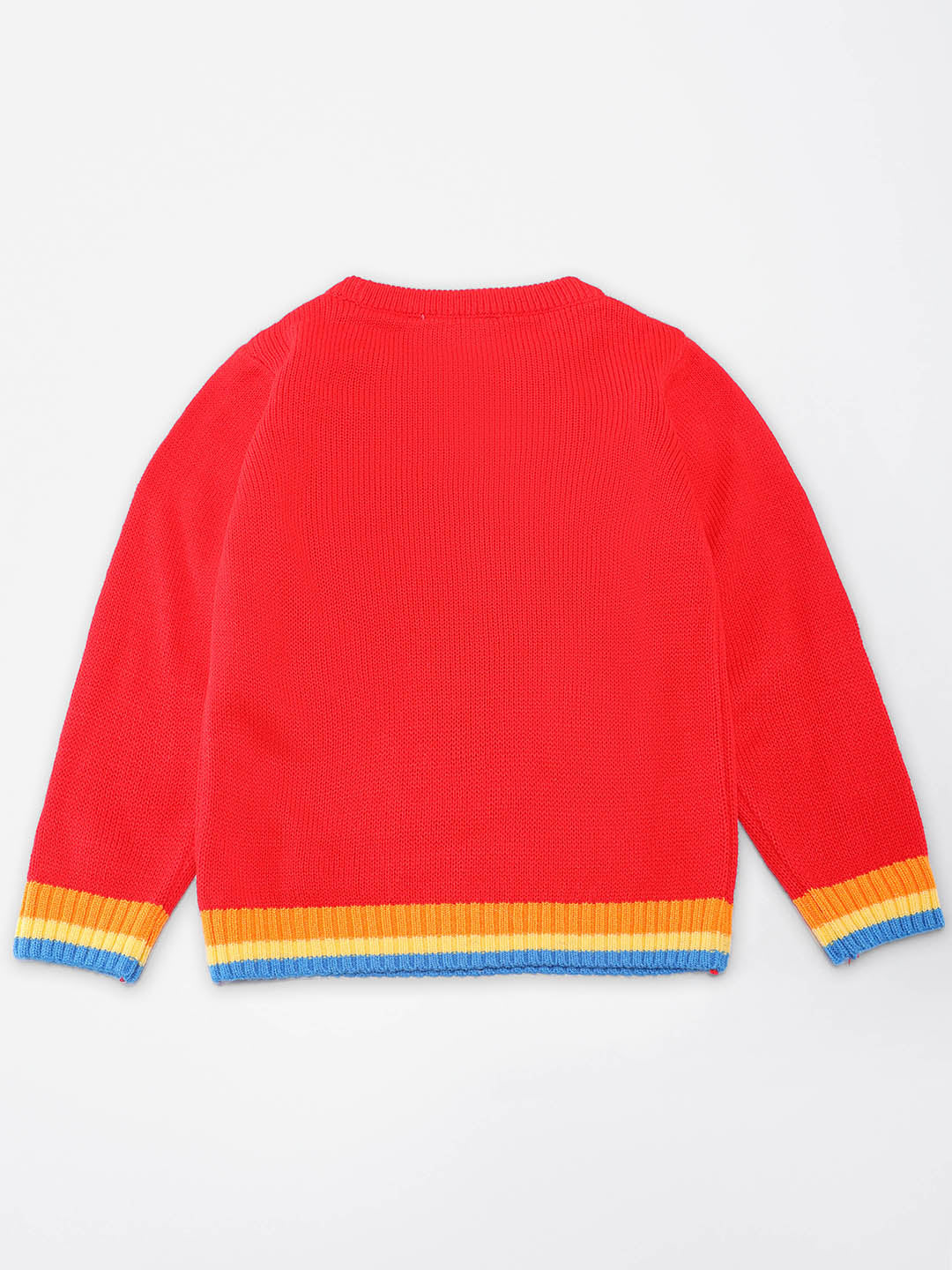 Nautinati Boys Rocket Print Round Neck Full Sleeves Jacquard Knit Sweater