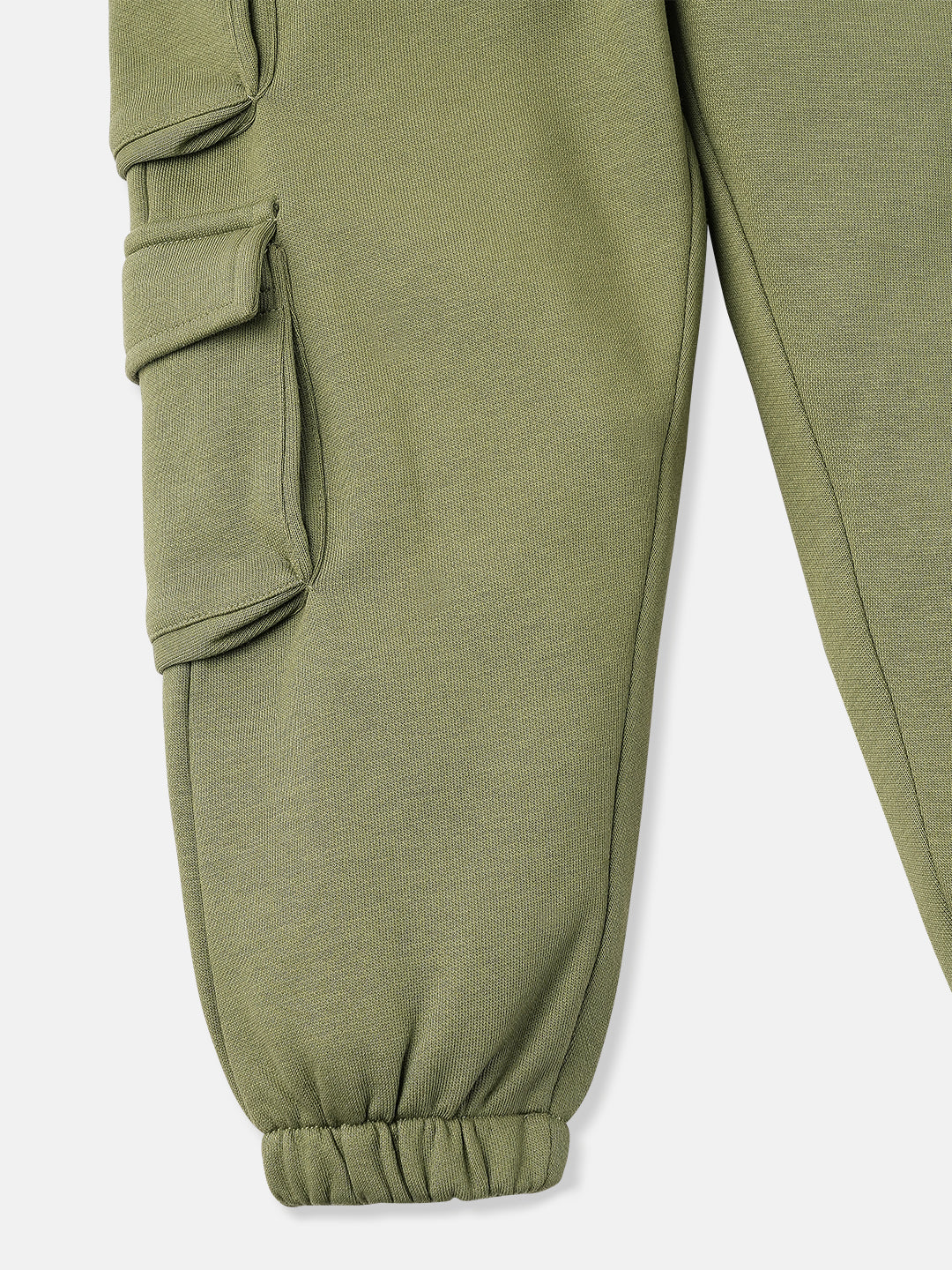 Nautinati Boys Fleece Cargo-Pocket Ankle Length Solid Joggers