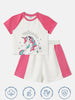 Nautinati Girls Unicorn Print T-shirt and Shorts Combo Set