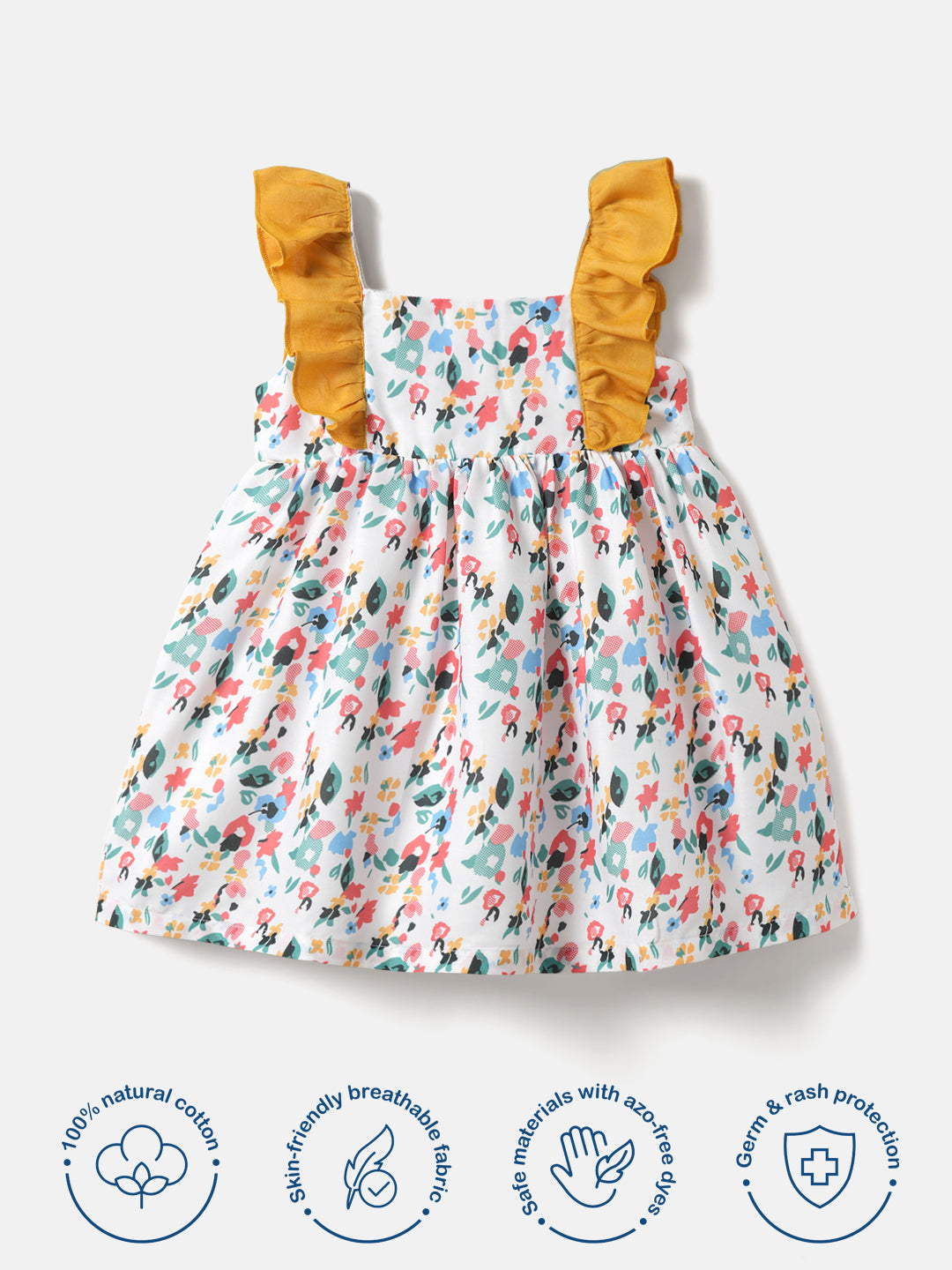 Nautinati Girls' Multicolour Ditsy Floral Dress