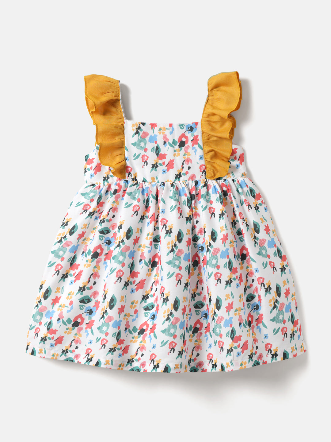 Nautinati Girls' Multicolour Ditsy Floral Dress