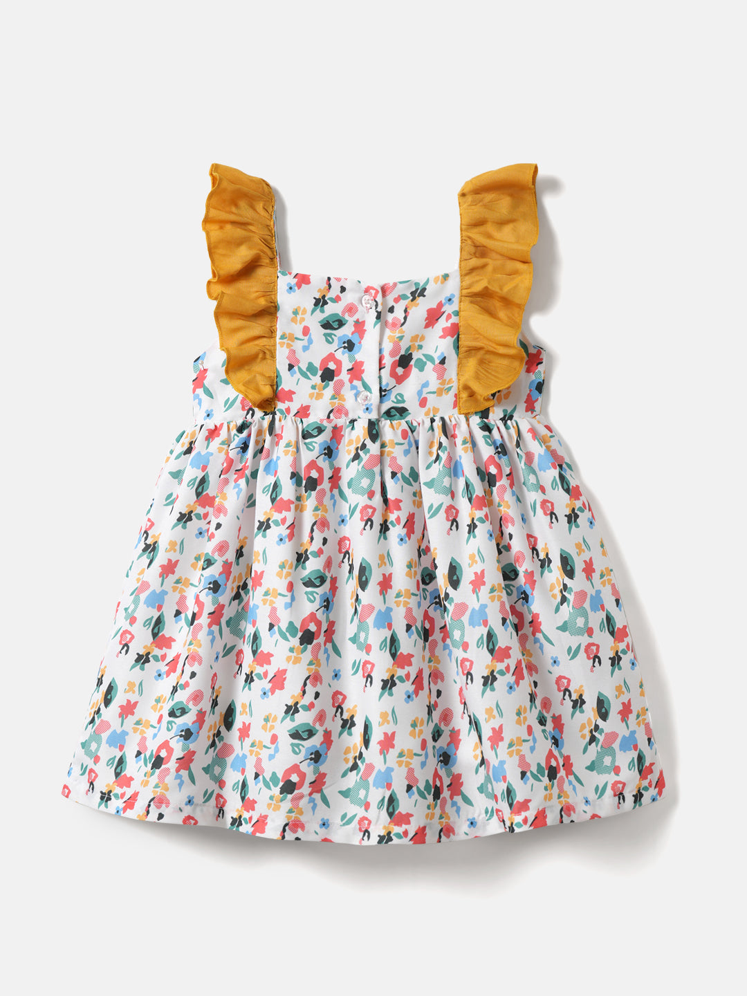 Nautinati Girls' Multicolour Ditsy Floral Dress