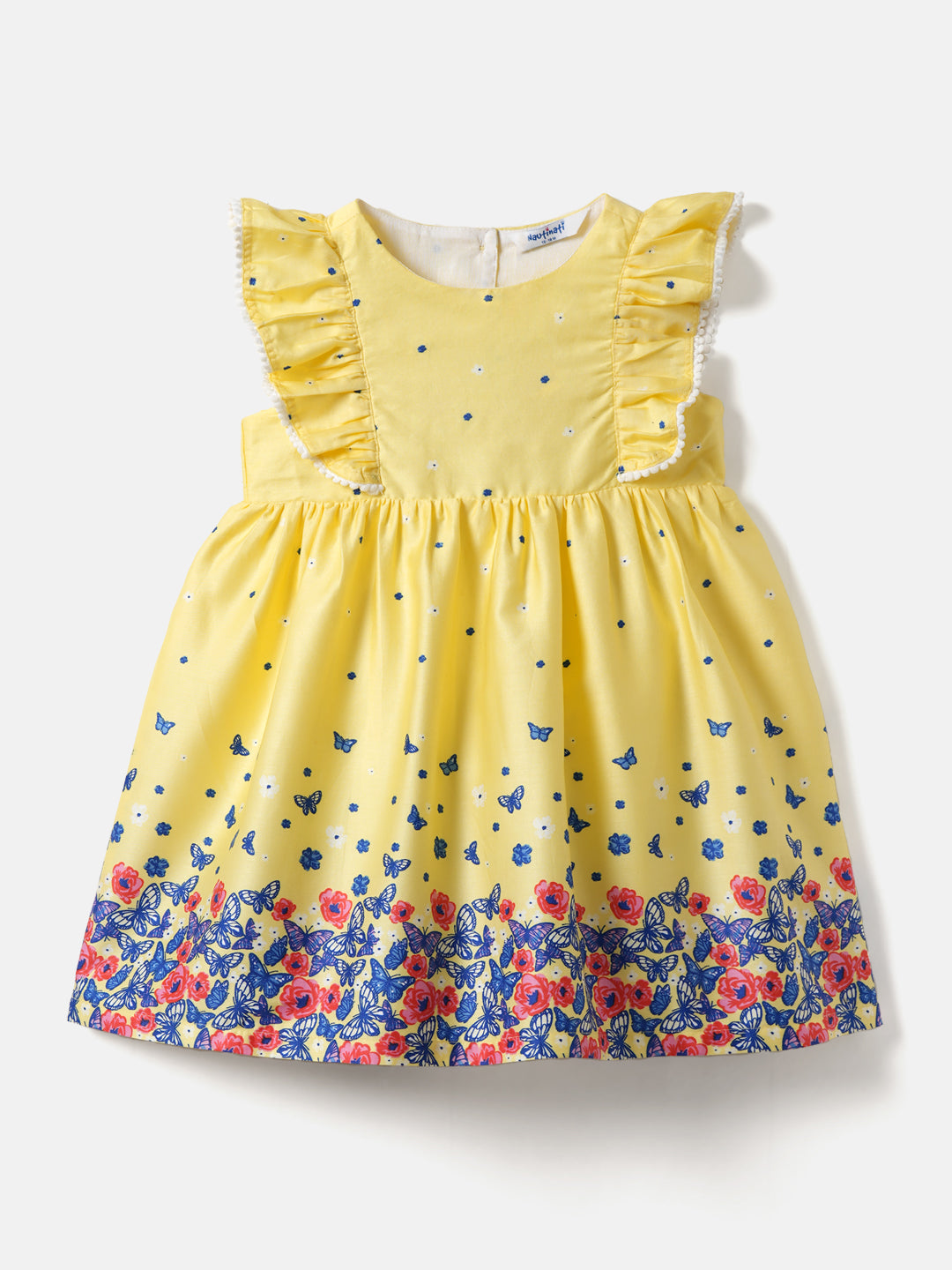 Nautinati Girls' 100% Cotton Printed Dress