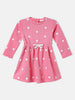 Nautinati Girls Fleece Polka Dot Print Bow Belted Dress