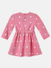 Nautinati Girls Fleece Polka Dot Print Bow Belted Dress