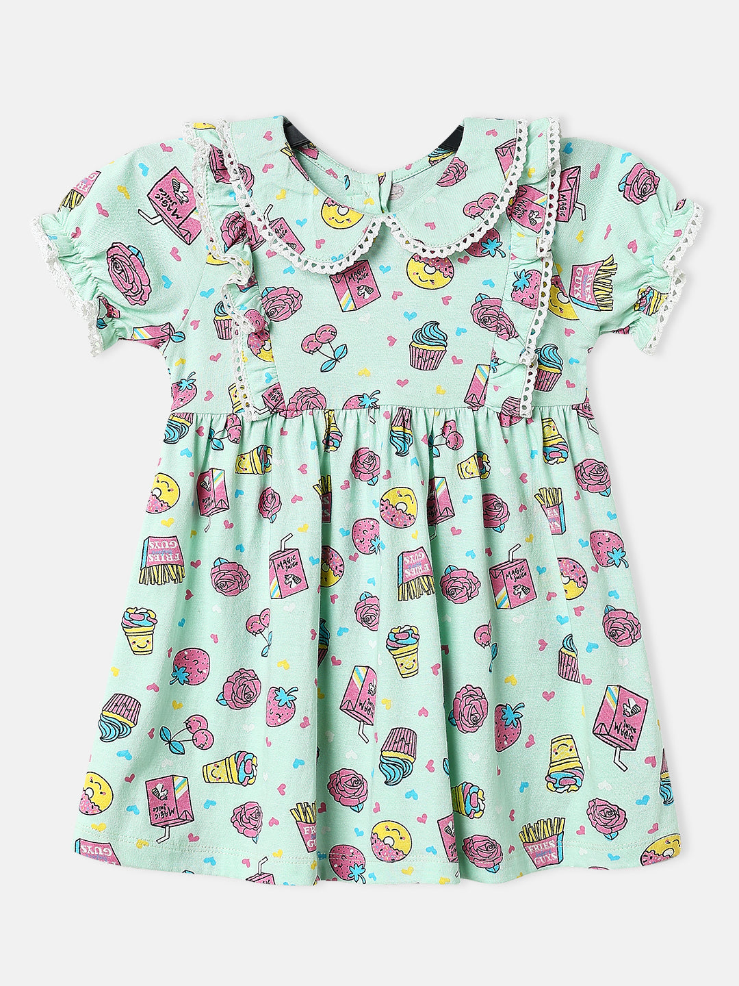 Nautinati Girls Graphic Print Knee Length Dress