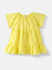 Nautinati Girls' Cotton Solid Schiffli Dress