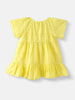 Nautinati Girls' Cotton Solid Schiffli Dress
