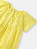 Nautinati Girls' Cotton Solid Schiffli Dress