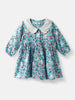 Nautinati Girls' Floral and Animal Printed Schiffli Collar Dress