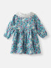 Nautinati Girls' Floral and Animal Printed Schiffli Collar Dress