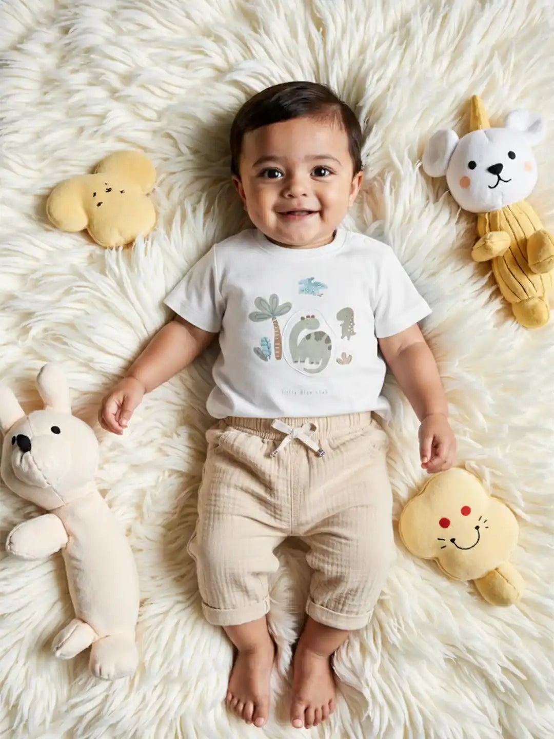 Nautinati Boys Dinosaur Print T-shirt with Shorts | Tee and Shorts Set for 0-2 Years | Infants Clothing Set