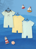 Nautinati Infants' Cotton Pack of 3 Ocean Print Romper
