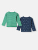 Nautinati Infant Boys Pack of 2 Cotton Printed & Striped Camisoles