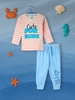 Nautinati Infant Boys Cotton Striped and Graphic Print T-shirt and Joggers Set