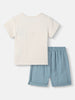 Nautinati Boys' T-shirt and Shorts Set With Embroidery| Cotton | Age 0 - 2 Years