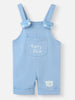 Nautinati Baby Boys' 100% Cotton Bear Applique Dungaree with Solid T-shirt Set