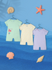Nautinati Infants' Cotton Pack of 3 Ocean Print Romper