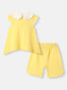 Girls Cotton Top and Shorts Set|Embroidery Detail | Peter Pan Collar | 0-2 Years